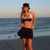 TWO TONE HALTER TOP